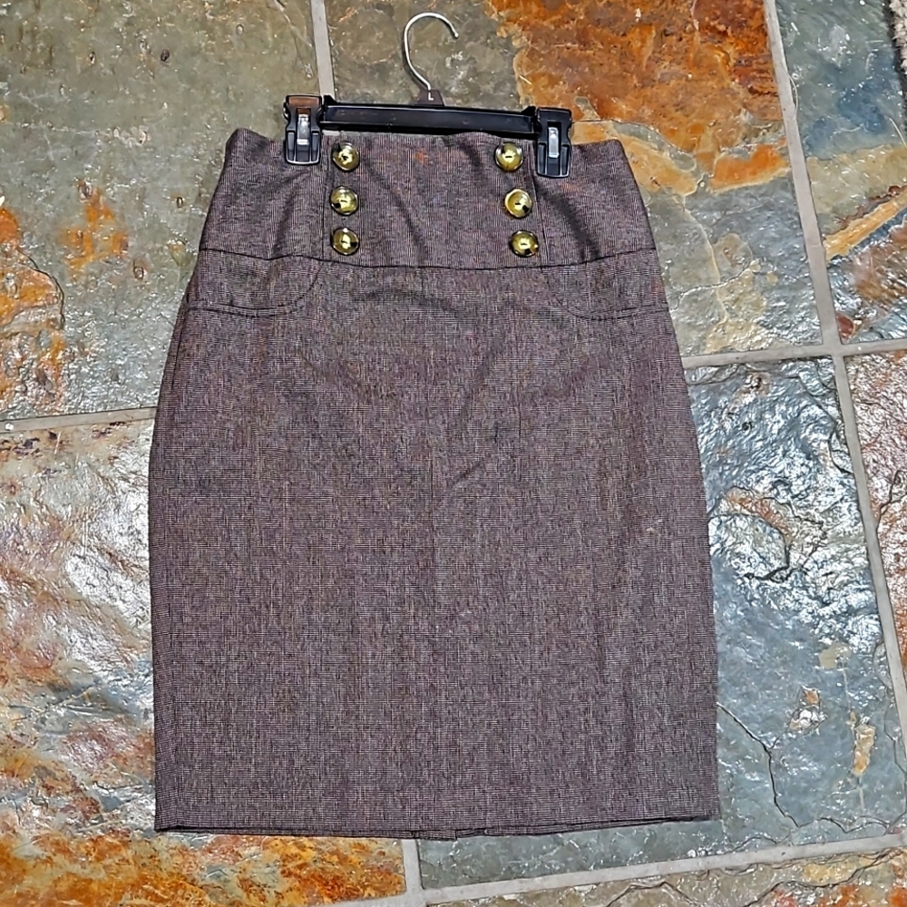 Women's brown straight skirt